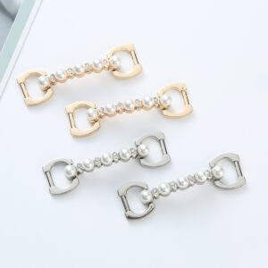 gold and silver pearl shoe buckle